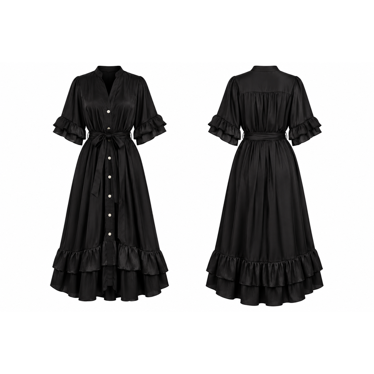 Mrs Howell Amelia Cotton Ruffle Maxi Dress