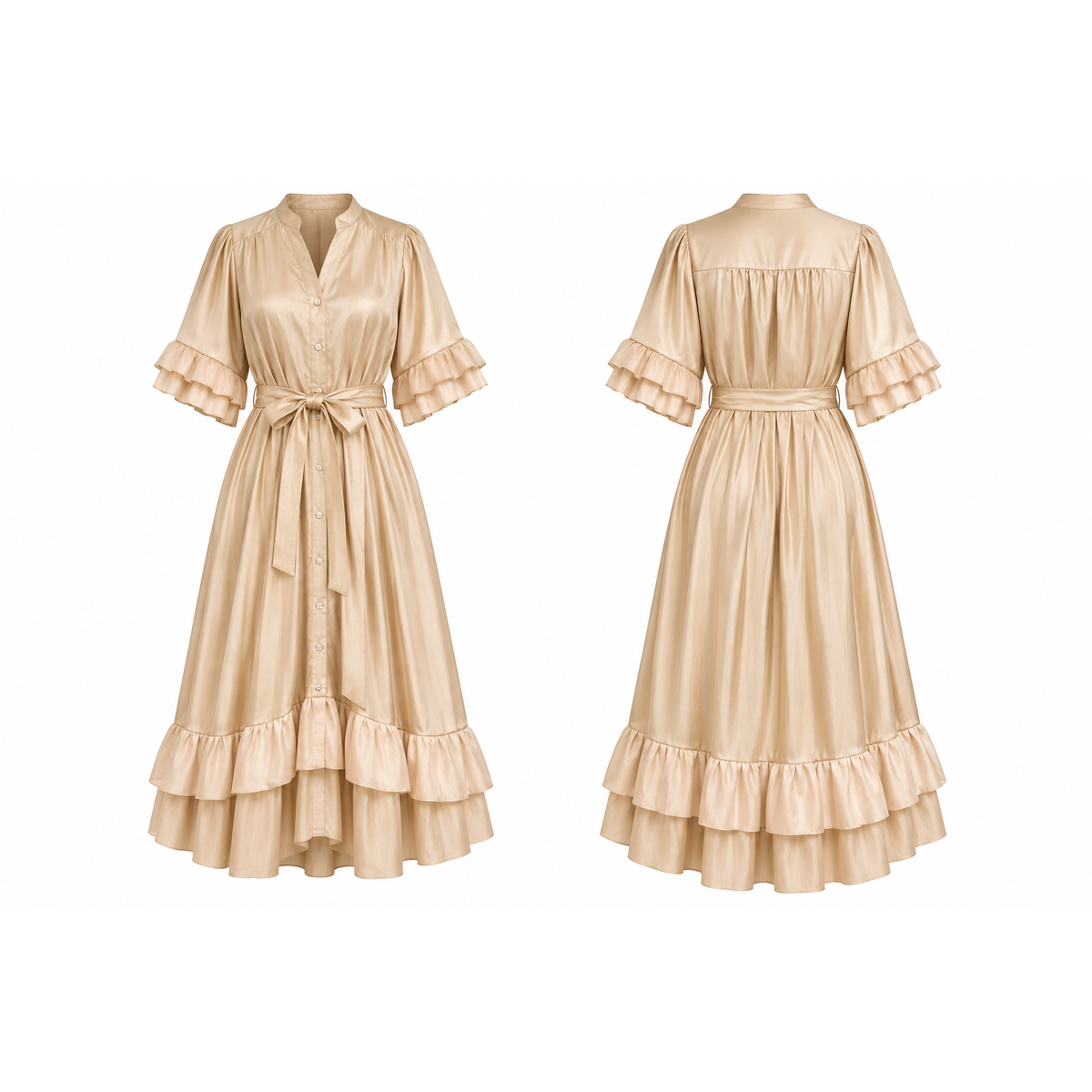 Mrs Howell Amelia Cotton Ruffle Maxi Dress