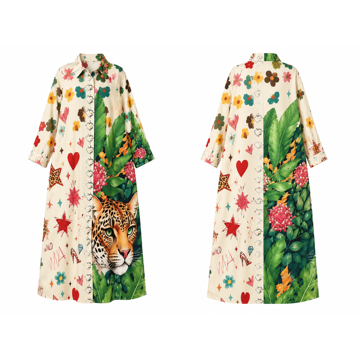 Mrs Howell Print Series Maxi Shirt Dress