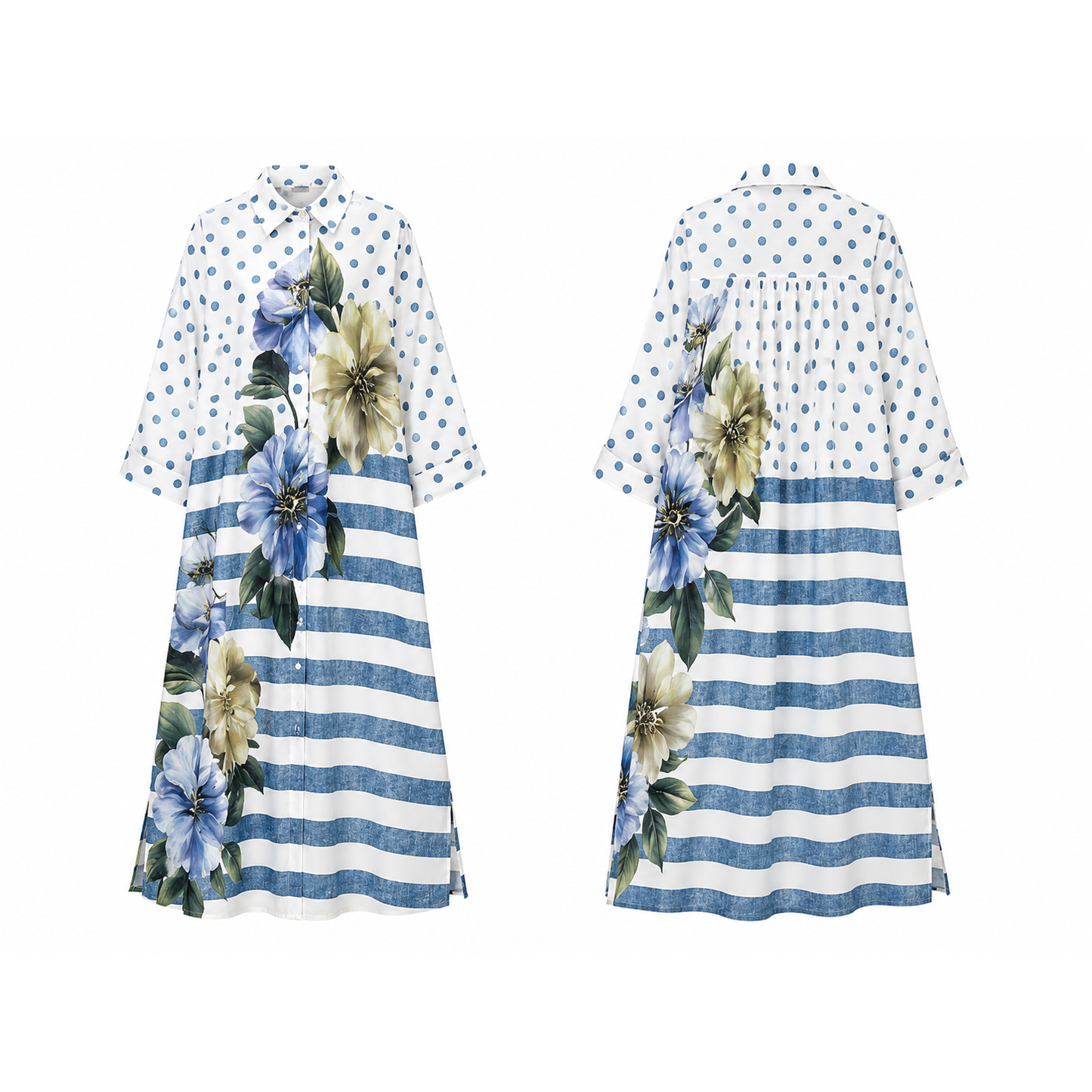 Mrs Howell Print Series Maxi Shirt Dress