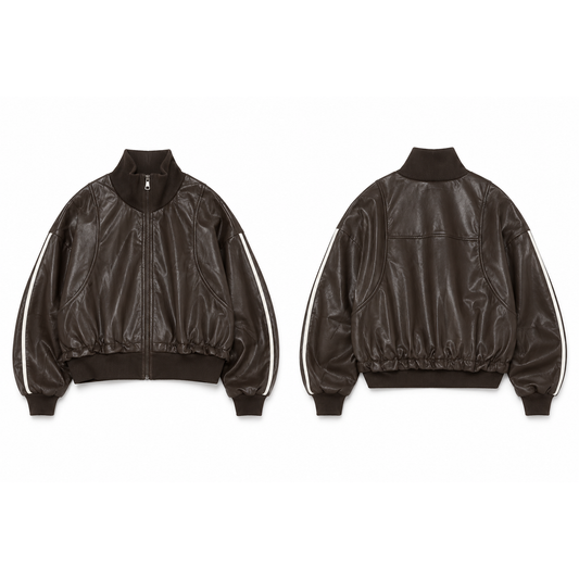 Mrs Howell Faux Leather Bomber