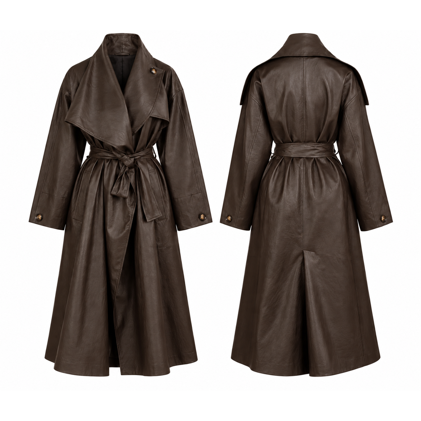 Mrs Howell Faux Leather Signature Trench