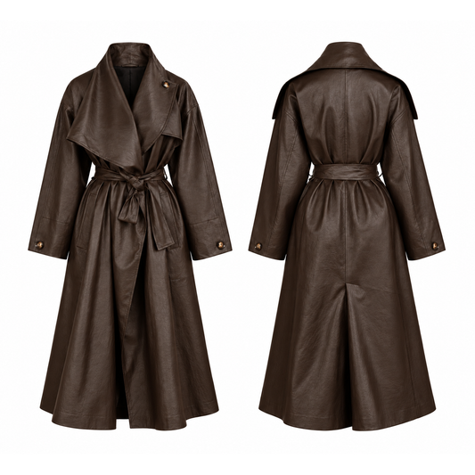 Mrs Howell Faux Leather Signature Trench