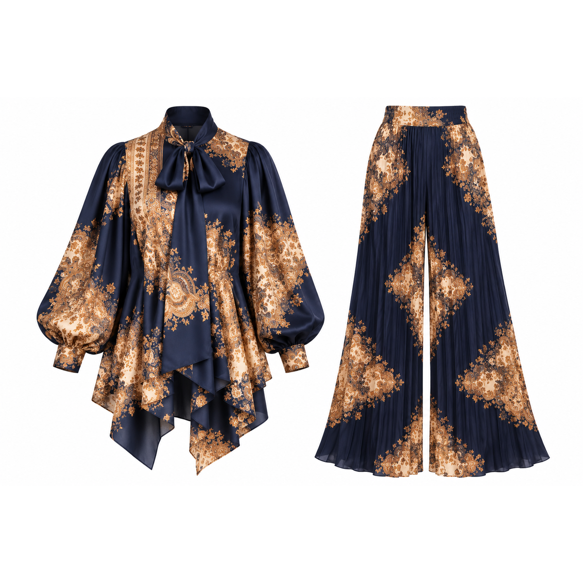 Mrs Howell Heritage Paisley Bow Pant Suit