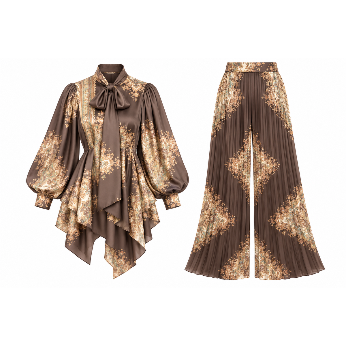 Mrs Howell Heritage Paisley Bow Pant Suit