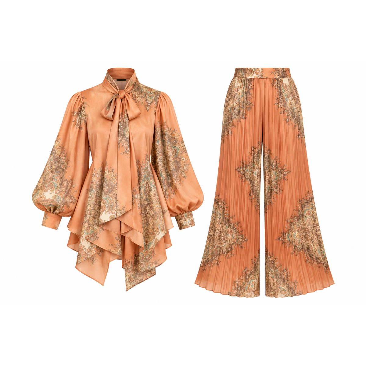 Mrs Howell Heritage Paisley Bow Pant Suit