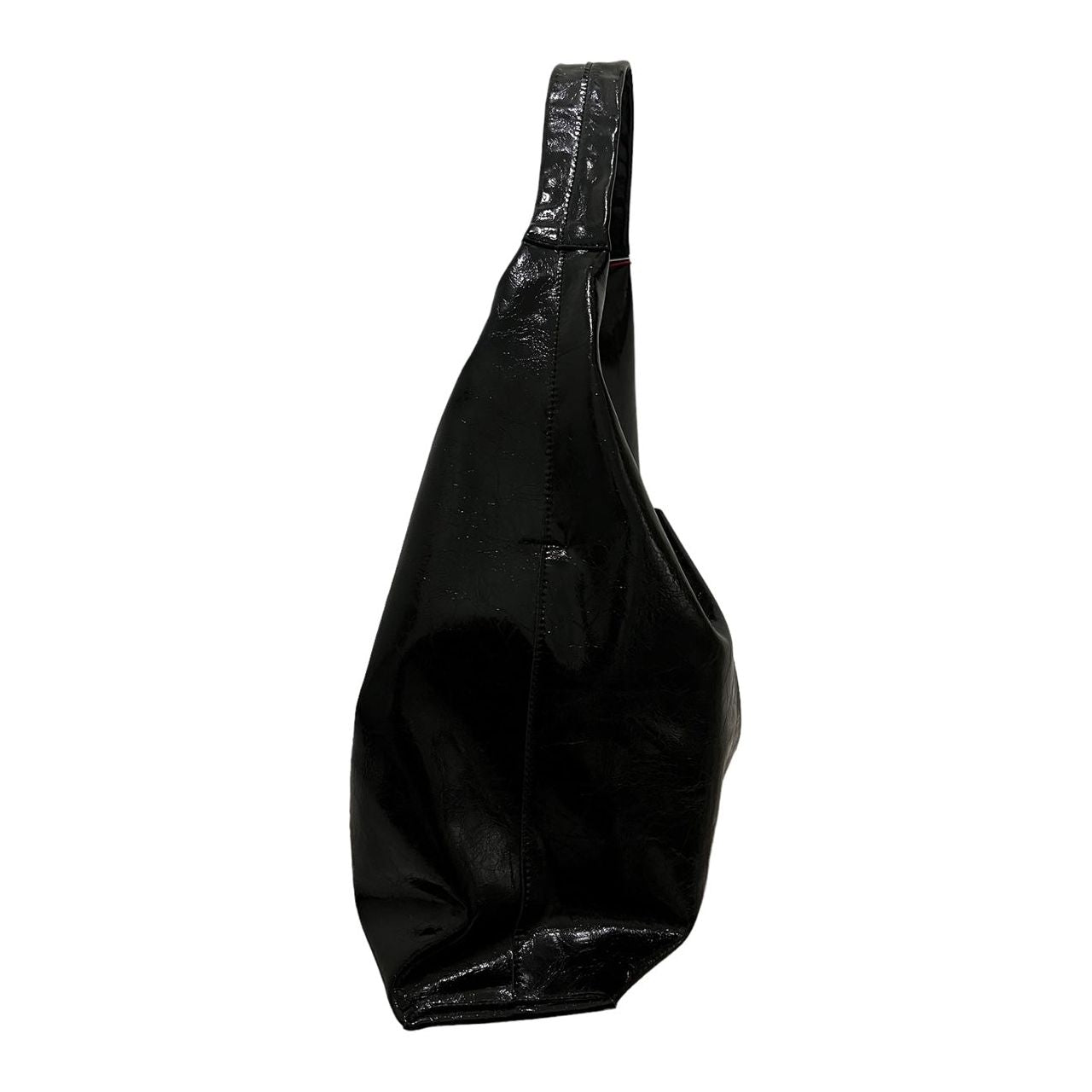 Metallic Leather Slouch Bag