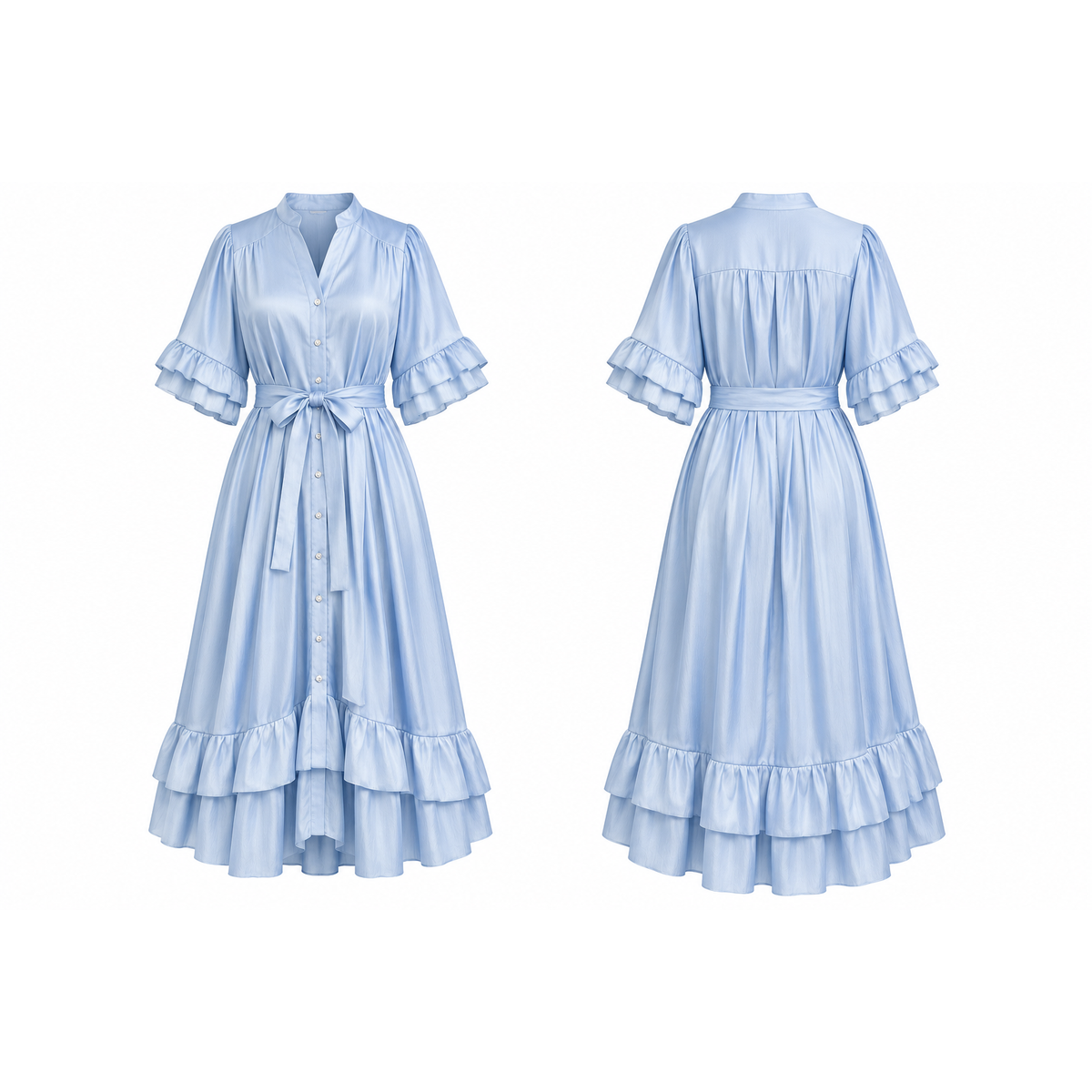 Mrs Howell Amelia Cotton Ruffle Maxi Dress