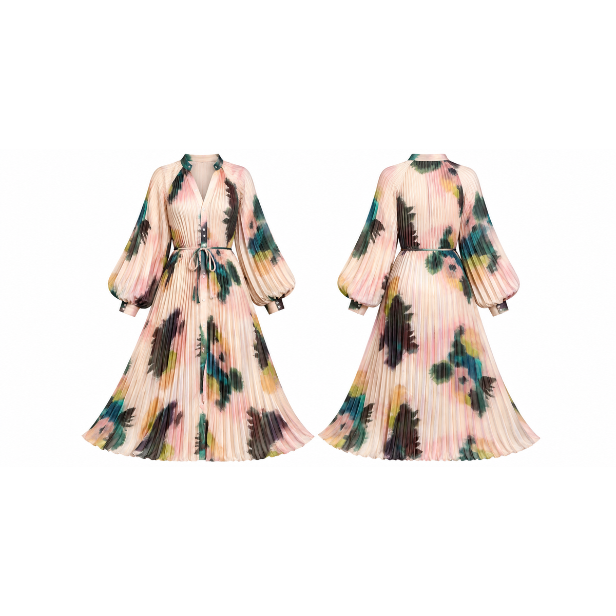 Mrs Howell Artistry Pleated Maxi Dress
