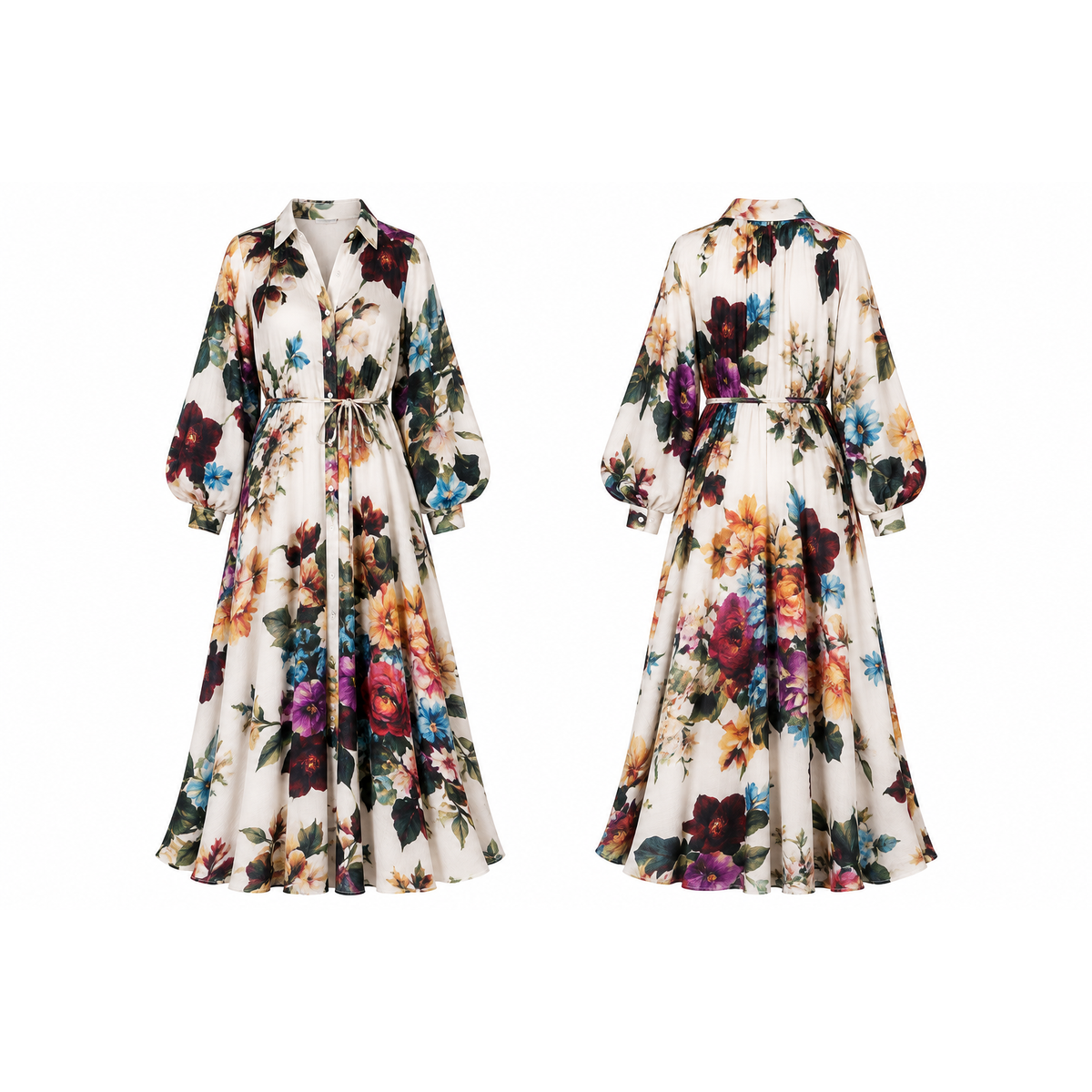 Mrs Howell Giardino Button Maxi Dress