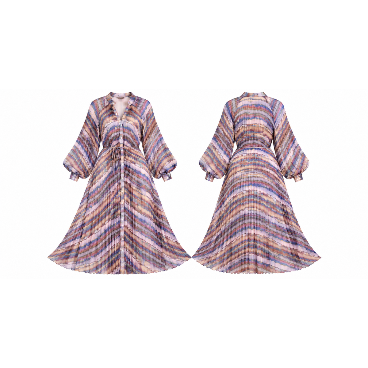 Mrs Howell Artistry Pleated Maxi Dress