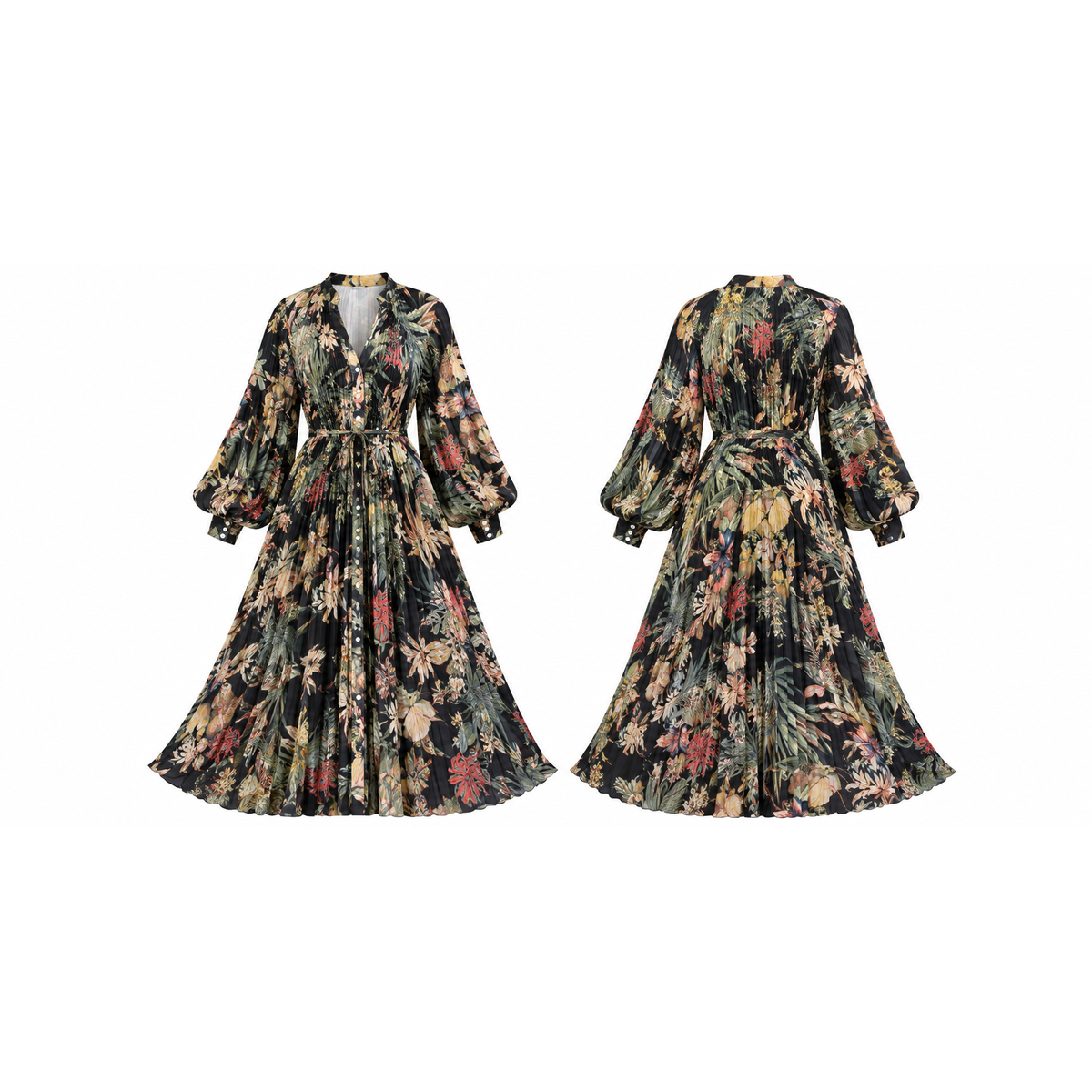 Mrs Howell Artistry Pleated Maxi Dress