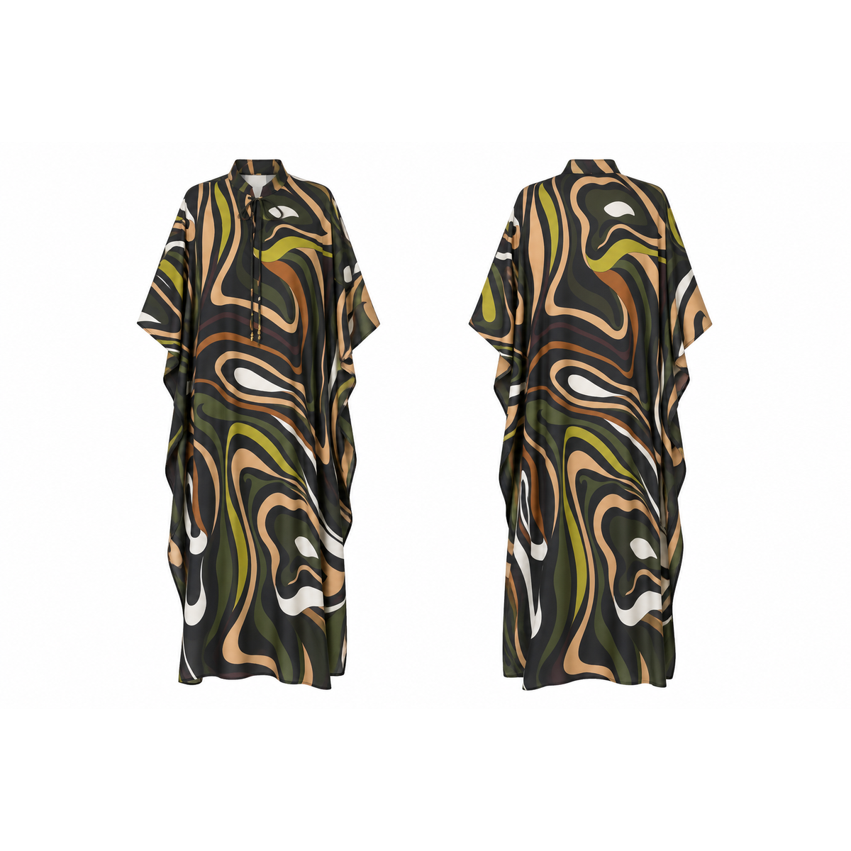 Mrs Howell Portofino Silk-Feel Kaftan