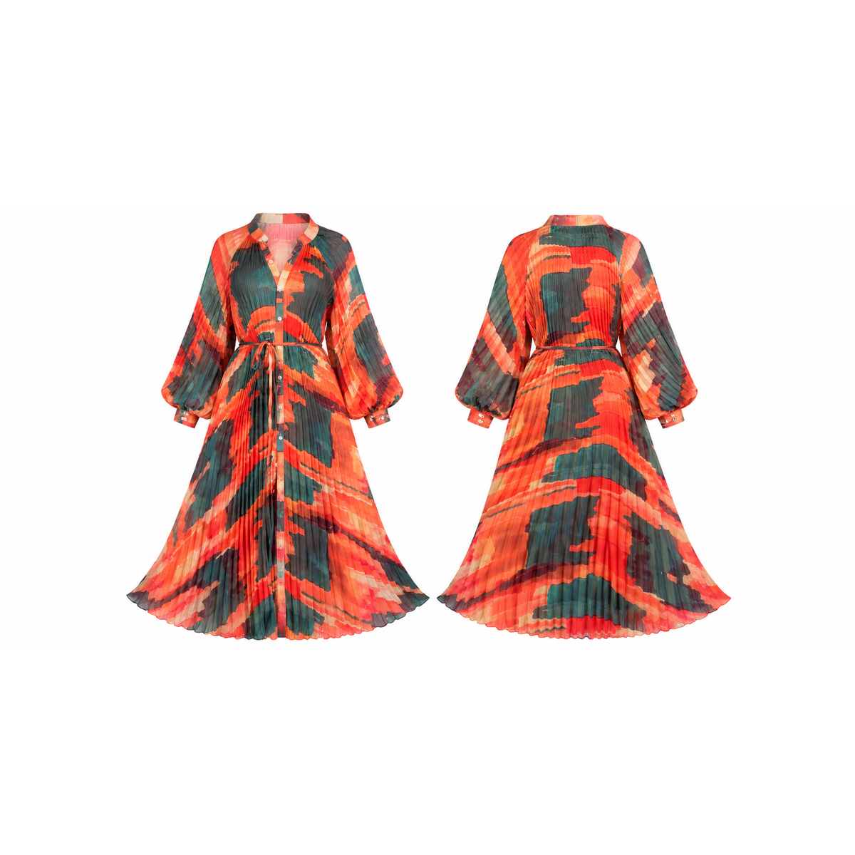 Mrs Howell Artistry Pleated Maxi Dress