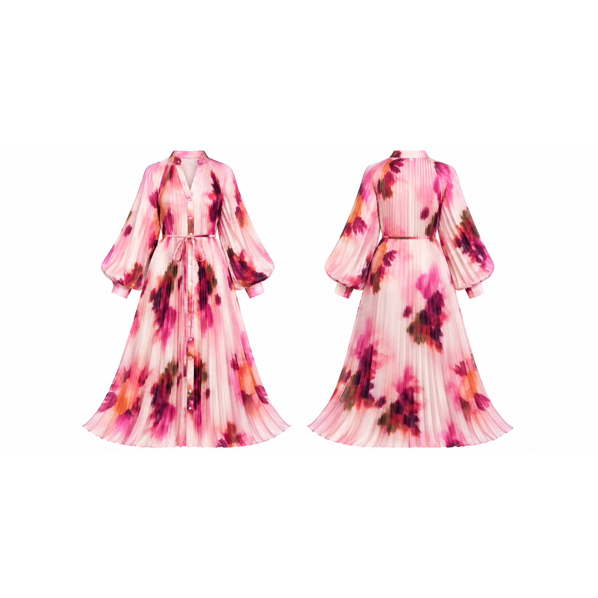 Mrs Howell Artistry Pleated Maxi Dress