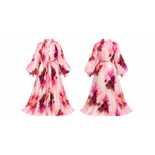 Mrs Howell Artistry Pleated Maxi Dress